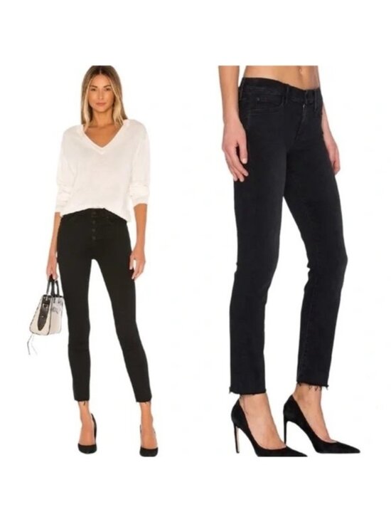 MOTHER Denim - Mother Jeans The Pixie Ankle Fray in Not Guilty Black 31